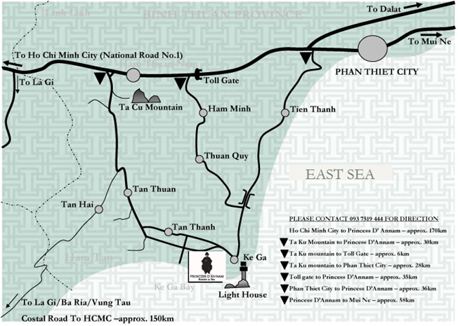 Bản đồ Resort Princess D'Ân Nam